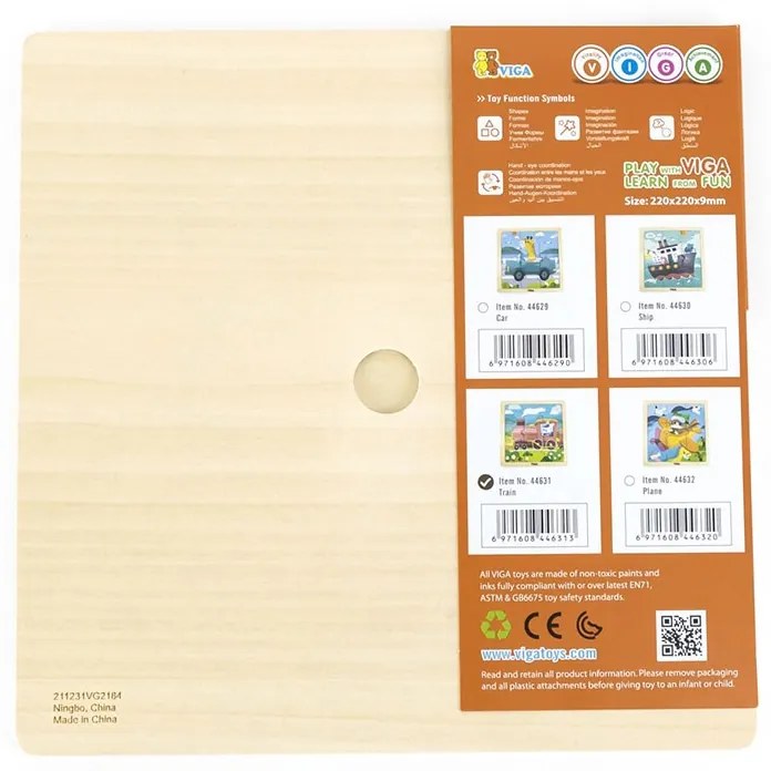 Fa képes kirakó puzzle Viga 9 db Vonat