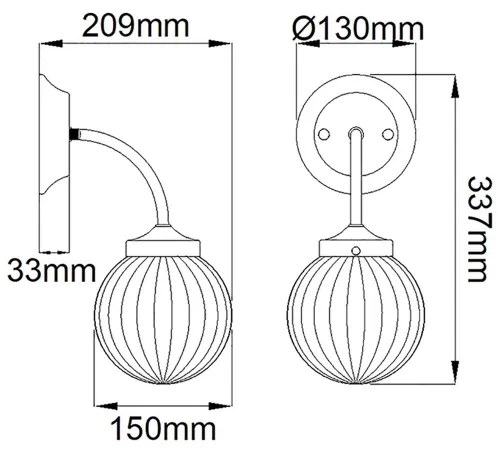 Elstead - Fali lámpa COSMOS 1xE14/60W/230V fehér/sárgaréz
