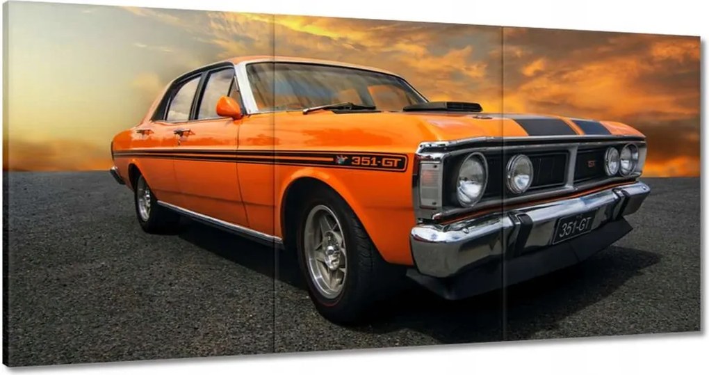 Vászonkép 60x30 Narancssárga Klasszikus Autó