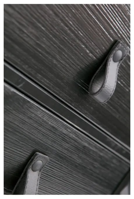 Zola fekete fiókos éjjeliszekrény ajtóval - WOOOD