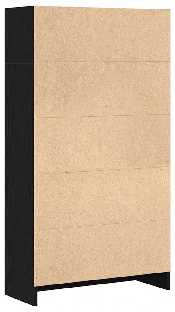 fekete tölgy szerelt fa könyvespolc 60x24x109 cm