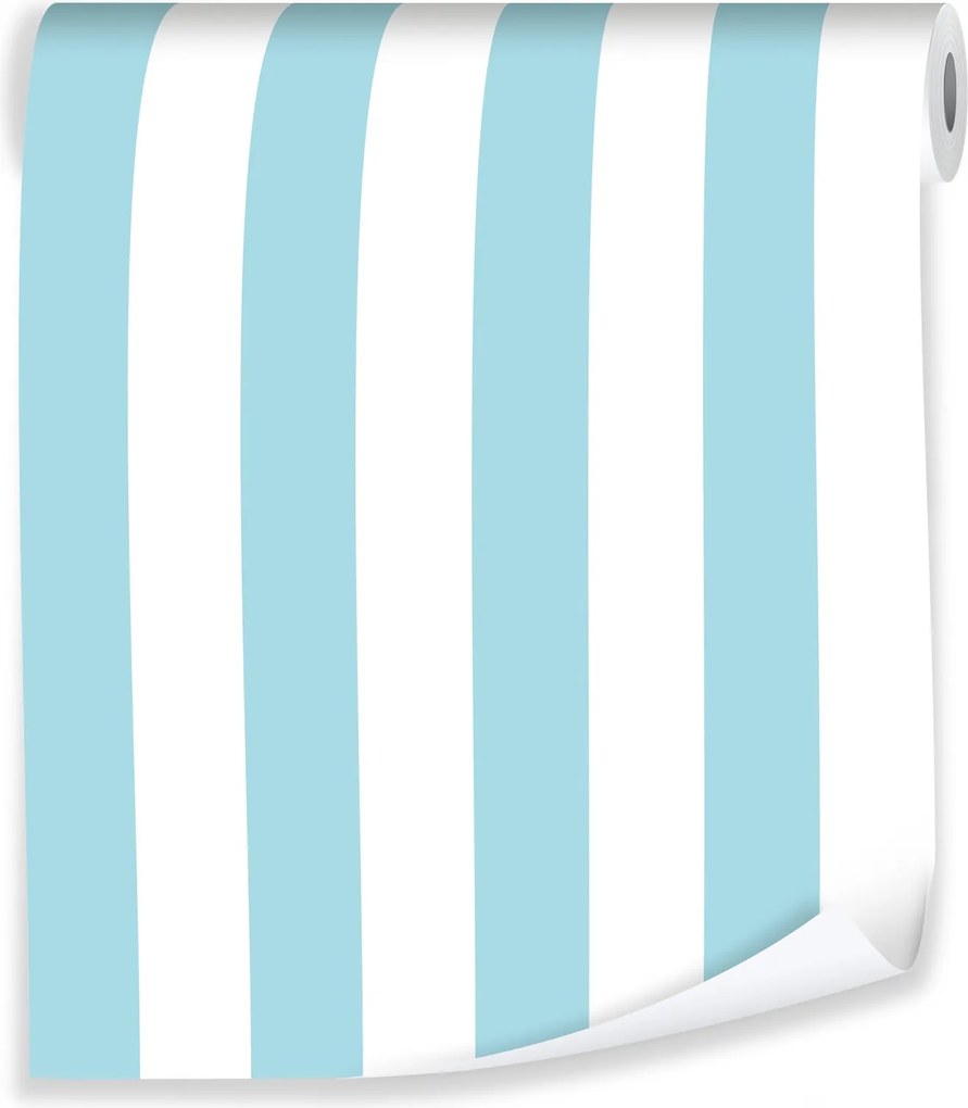 Tapéta Csíkok Kék Flizelin Fal Tapéta Fiú Tekercs