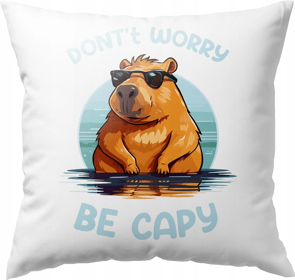Nyomott Mintás Párna Don't Worry Be Capy Capybara Kapibara Aranyos Nyomott Minta
