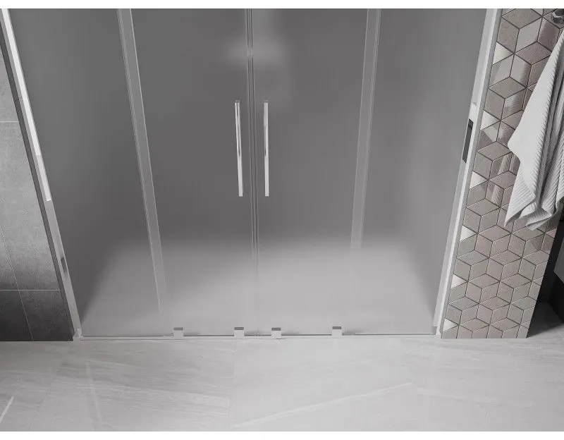Mexen Velar L Duo, tolózuhanyajtó nyitáshoz 180 cm, 8 mm-es matt üveg, króm, 871-180-003-32-01