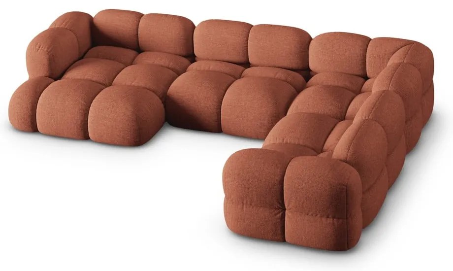 Téglavörös sarokkanapé (jobb oldali-U alakú) Loretto – Cosmopolitan Design