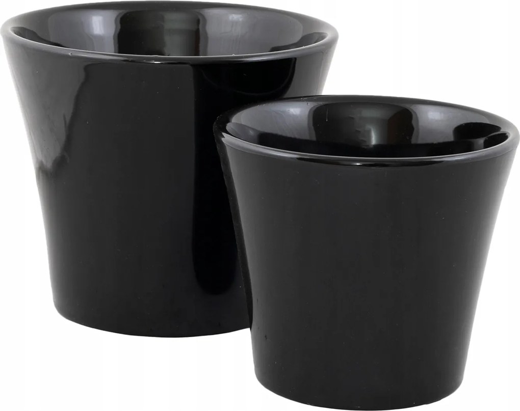 Fekete Virágtartó Szett kerámia modern stílus