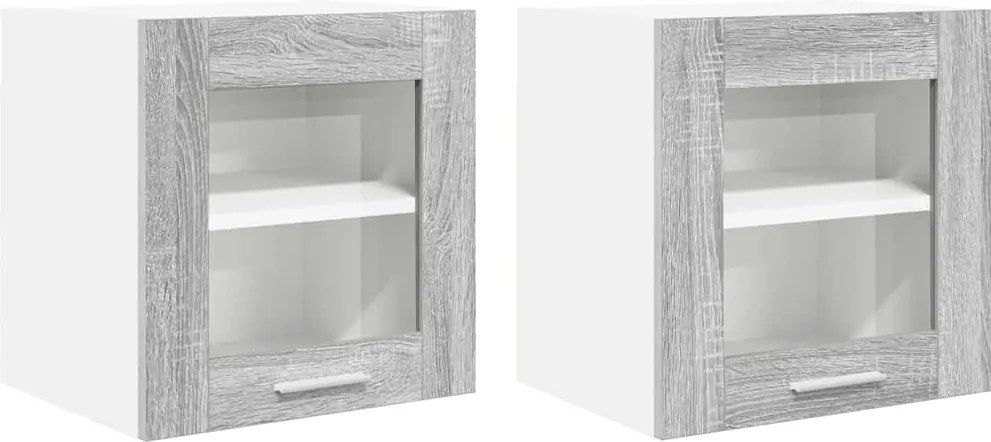 vidaXL Függő szekrény 2 pcs Szürke Sonoma 40 x 31 x 40 cm Faanyag