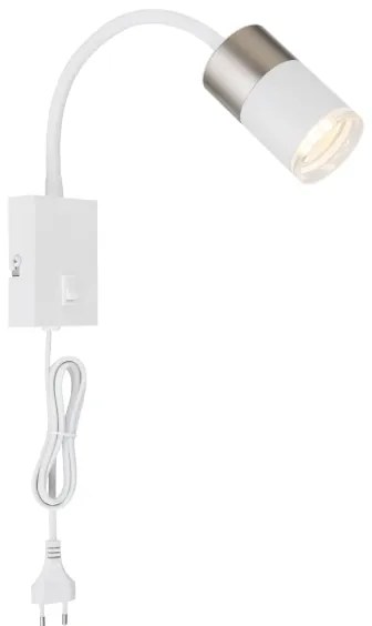 Globo 57851W - Fali spotlámpa BRISBON 1xGU10/25W/230V fehér/króm