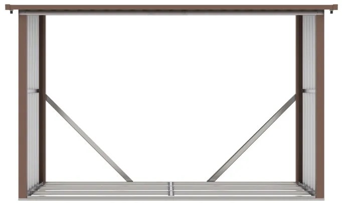 G21 WOH 335 tüzifa tároló - 242 x 89 cm, barna