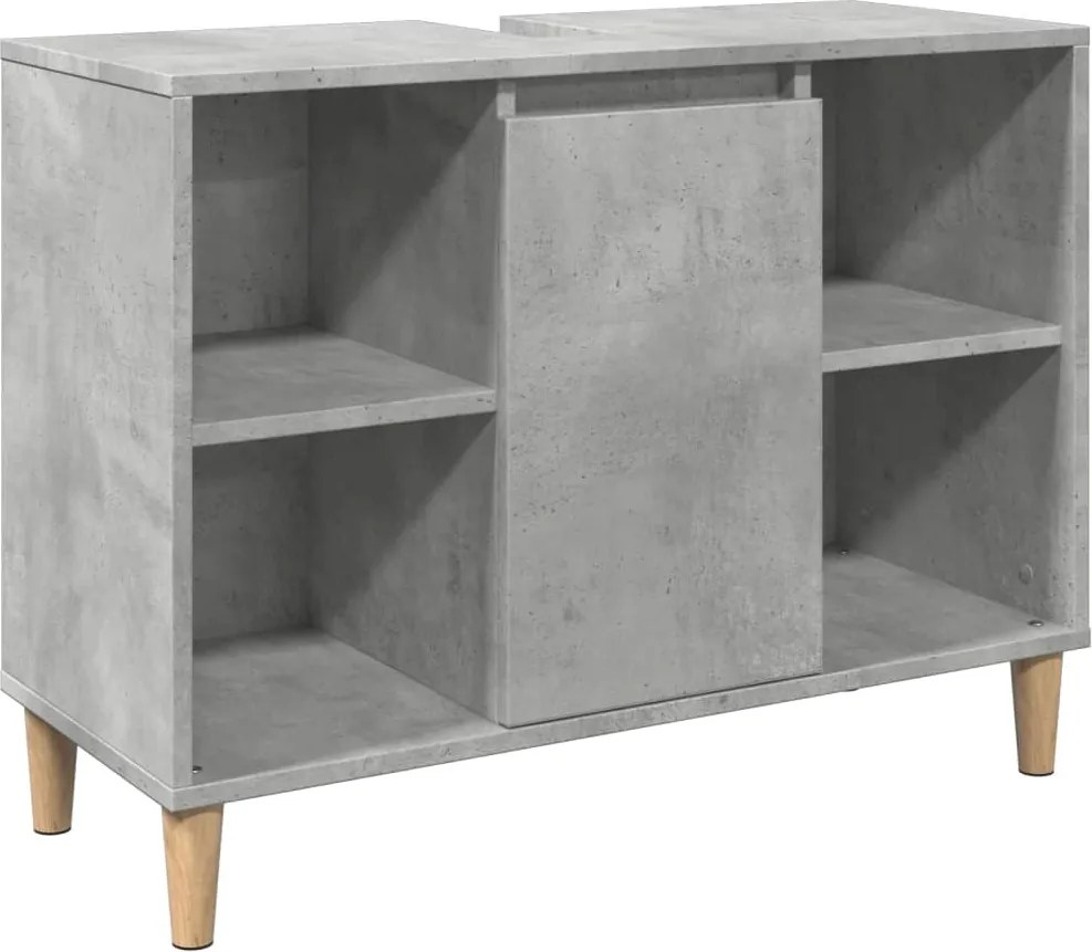vidaXL betonszürke szerelt fa fürdőszobaszekrény 80 x 33 x 60 cm