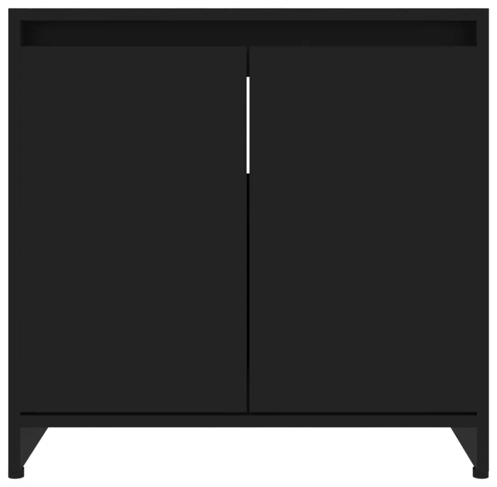 fekete szerelt fa fürdőszobaszekrény 60 x 33 x 61 cm