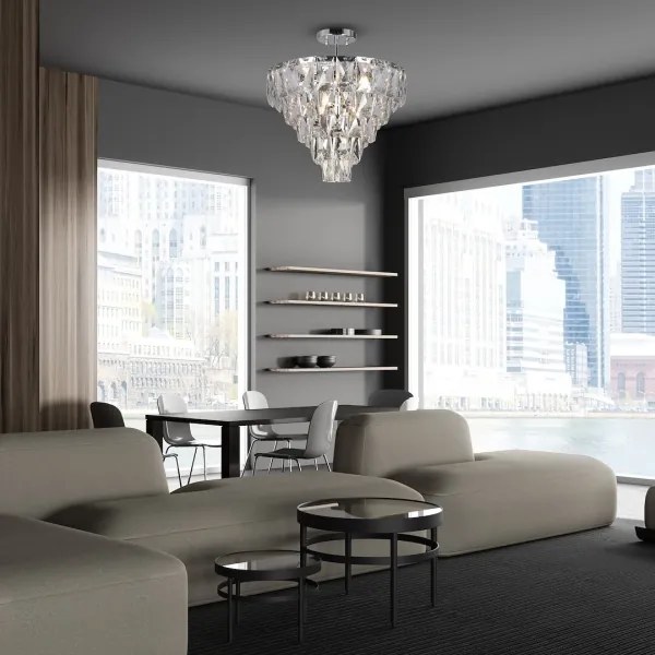 Csillár CHELSEA 6xE14/40W/230V átm. 50 cm fényezett króm