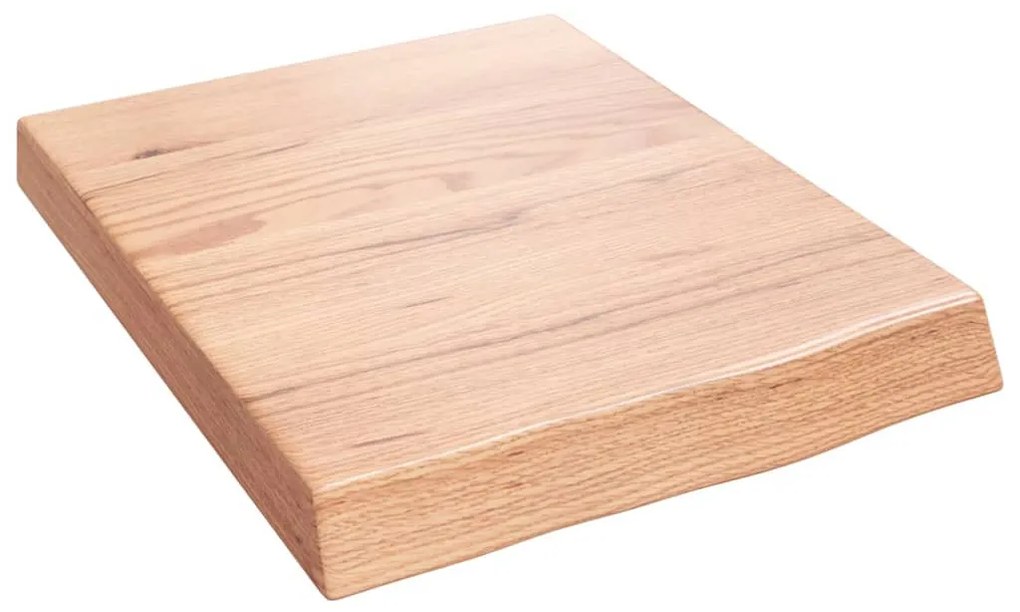 világosbarna kezelt tömör tölgyfa fali polc 40x50x(2-6) cm
