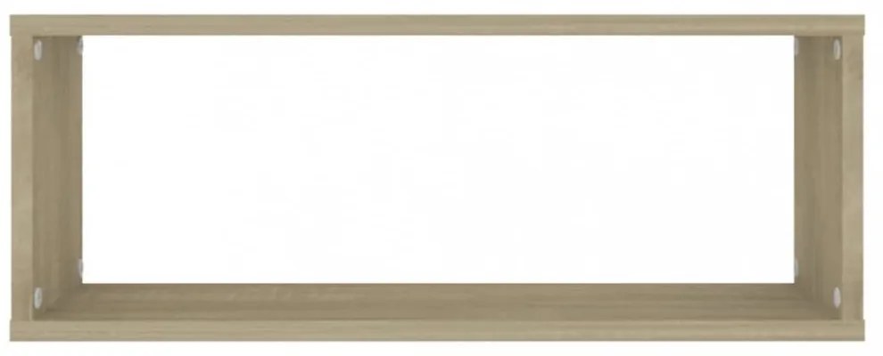 4 db sonoma tölgy szerelt fa négyszögű fali polc 60x15x23cm