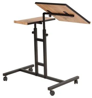 Állítható GLEN asztal 87x67 cm barna/fekete