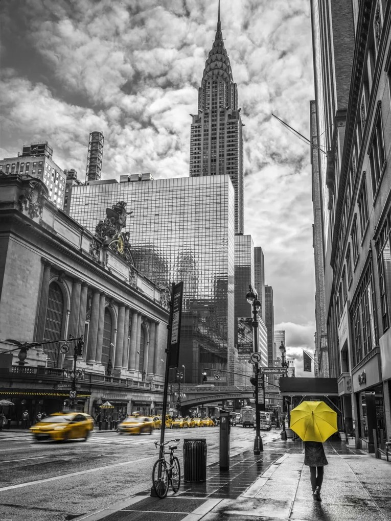 Poszter 60x80cm New York város alaprajza Chrysler 3 épülettel, Assaf Frank