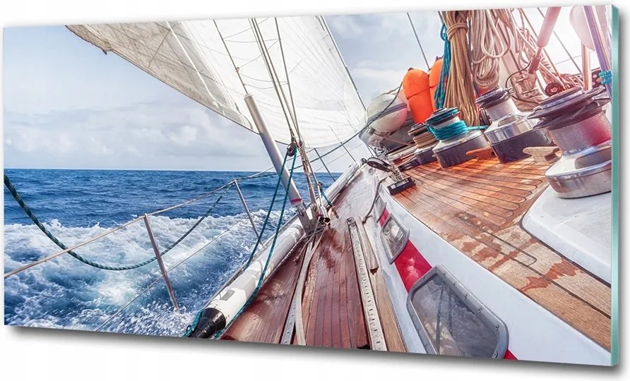 Fotó üvegkép Vitorlás a tengeren 100x70