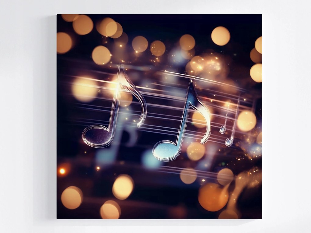 Vászonkép Canvas Kotta Zene Ötvonal Fény Dallam 80x80
