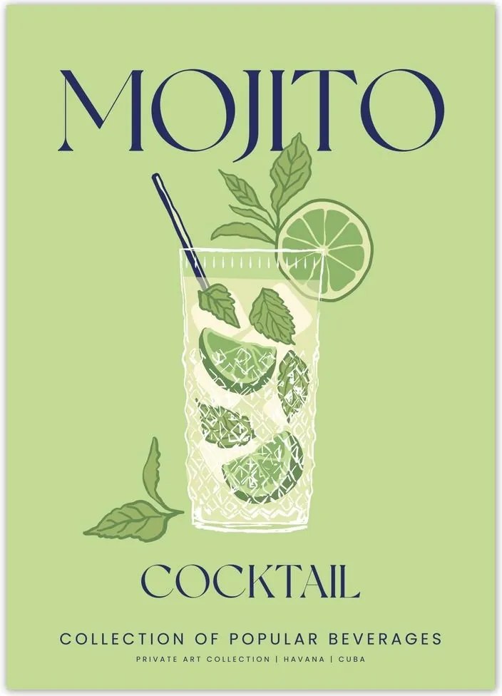 Poszterek 50x70 Mojito ital Alkoholos koktél