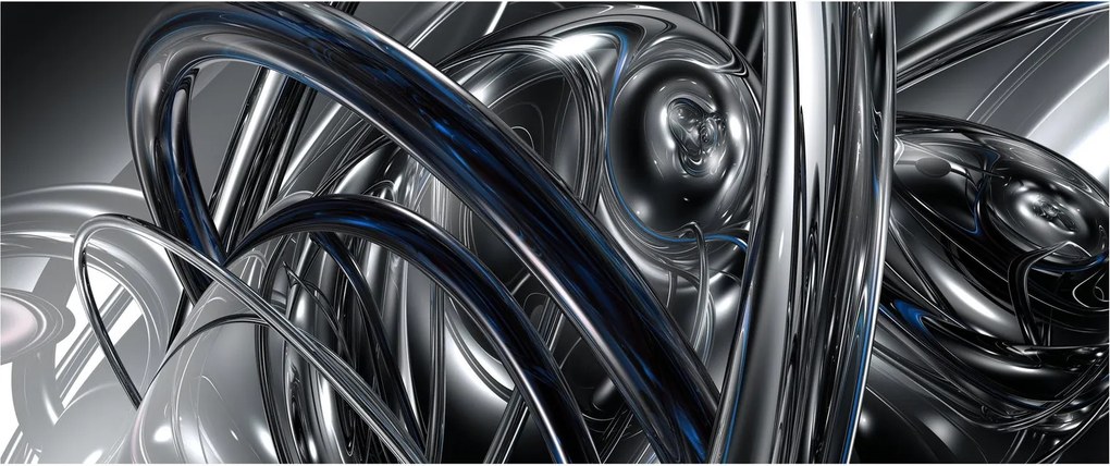 Kék és szürke absztrakció kép (120x50 cm)
