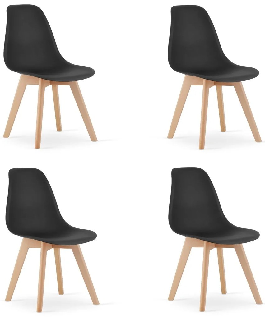 4 darabos KITO fekete étkezőszék készlet