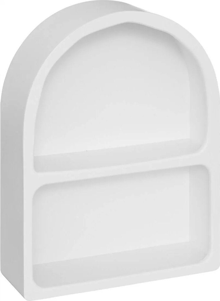 Fali Polc Fehér Félkör Alakú Falra 45 x 35 x 12 CM, Modern Fehér