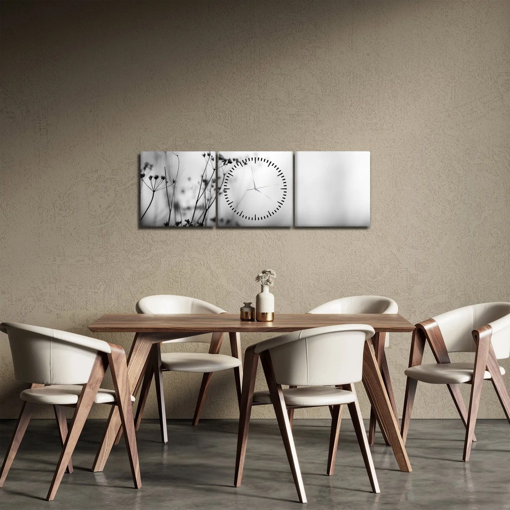 Kép - Réti virágok részlete (órával) (90x30 cm)