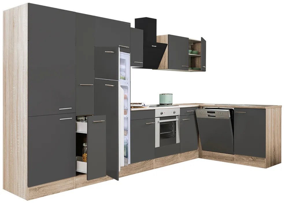 Yorki 370 sarok konyhabútor alsó sütős felülfagyasztós hűtős kivitelben