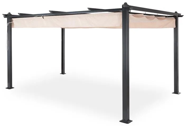 Pantheon, pergola, 3 x 4 m, árnyékoló, alumínium, poliészter