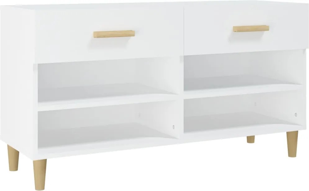 vidaXL fehér szerelt fa cipősszekrény 102 x 35 x 55 cm