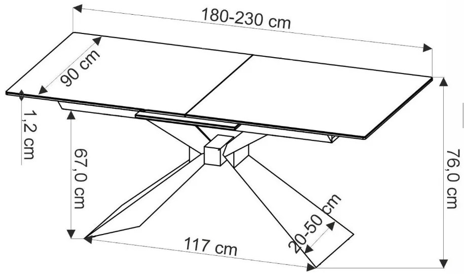 Luciano bővíthető étkezőasztal 180-230cm fehér