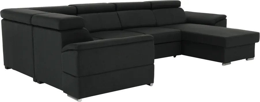 Ülőgarnitúra, sötétszürke, jobbos kivitel, SEGORIA ROH U