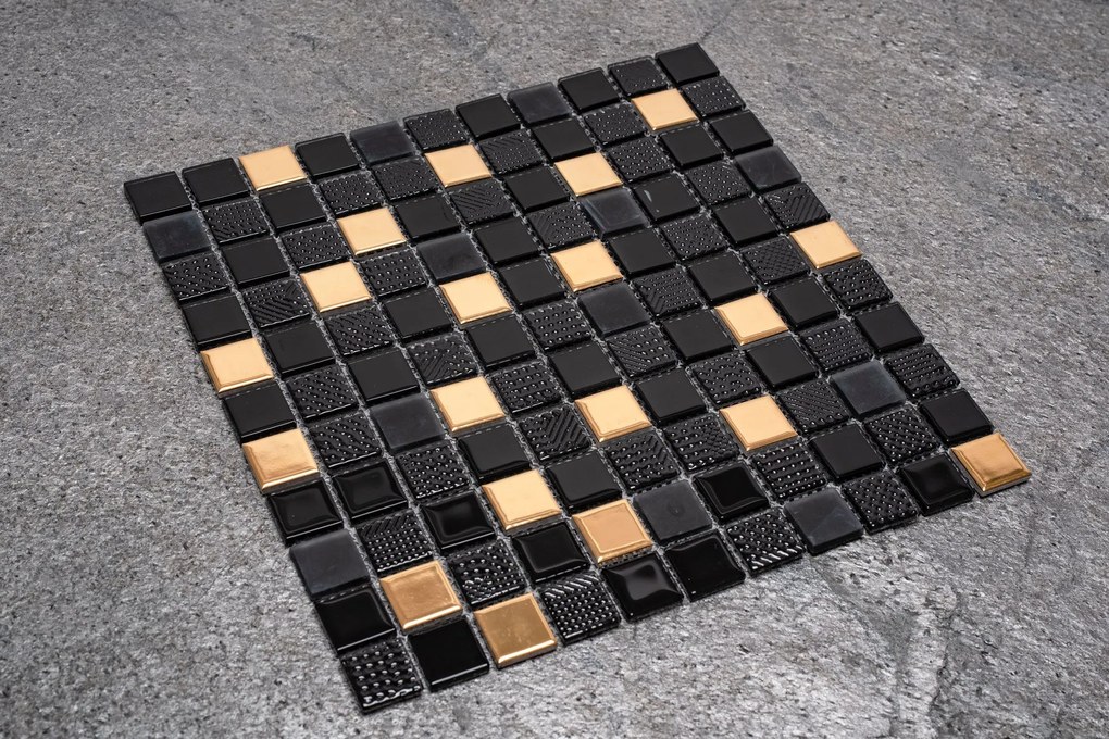 Mozaik dekorcsempe  322155 Black Gold