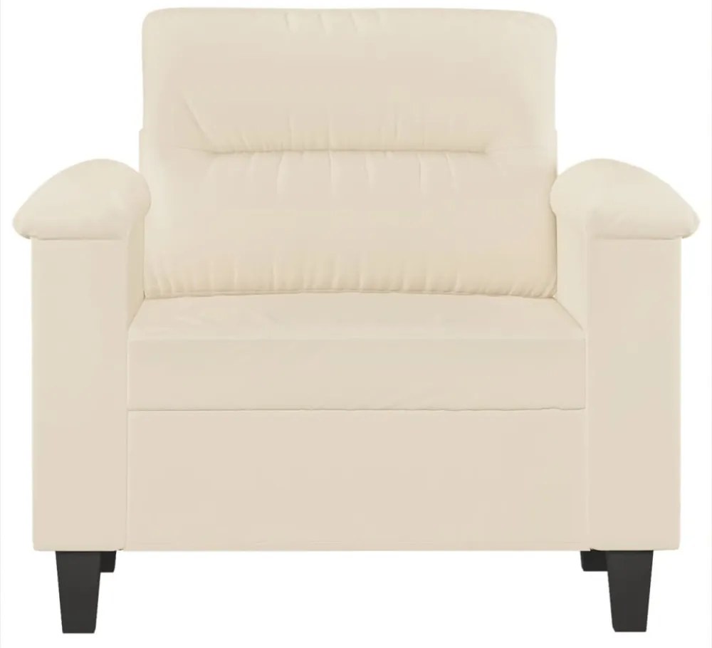 bézs mikroszálas szövet kanapéfotel 60 cm
