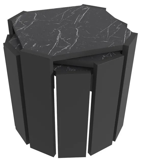 Dohányzóasztal Lori - Black, Marble