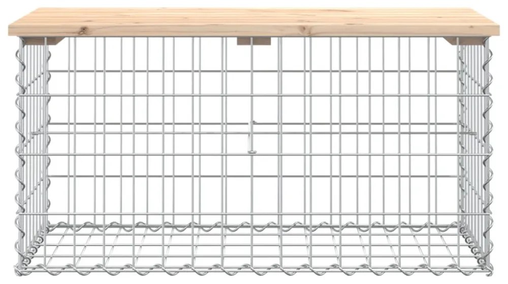 tömör fenyőfa gabion kerti pad 83x44x42 cm