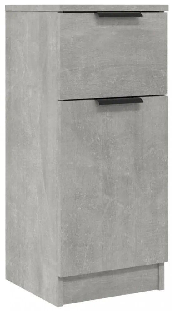 2 db betonszürke szerelt fa tálalószekrény 30 x 30 x 70 cm