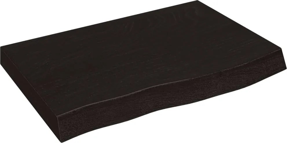 vidaXL sötétbarna kezelt tömör fa fürdőszobai pult 60x50x(2-4) cm
