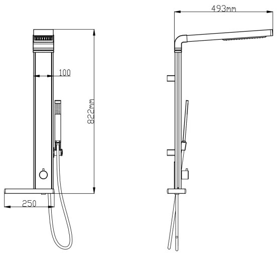 Aqualine - ROME zuhanyszett, fényes króm