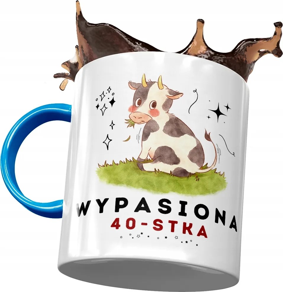 Kék Bögre Születésnapra 40 40-es 40-es, fényképes Nyomtatással