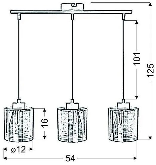 Csillár zsinóron COX 3xE27/60W/230V