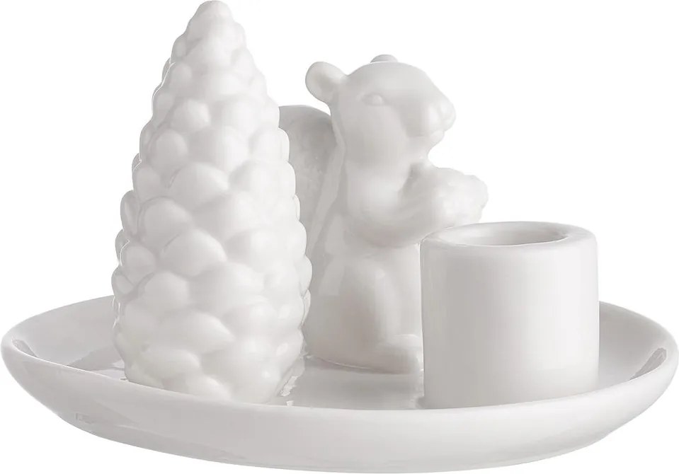 SYLVAN SPIRIT porcelán gyertyatartó, mókus 8cm