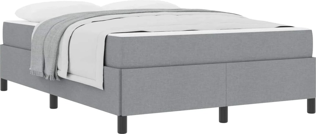 vidaXL Boxrugós ágy matracmal Világosszürke 140 x 190 cm szövet