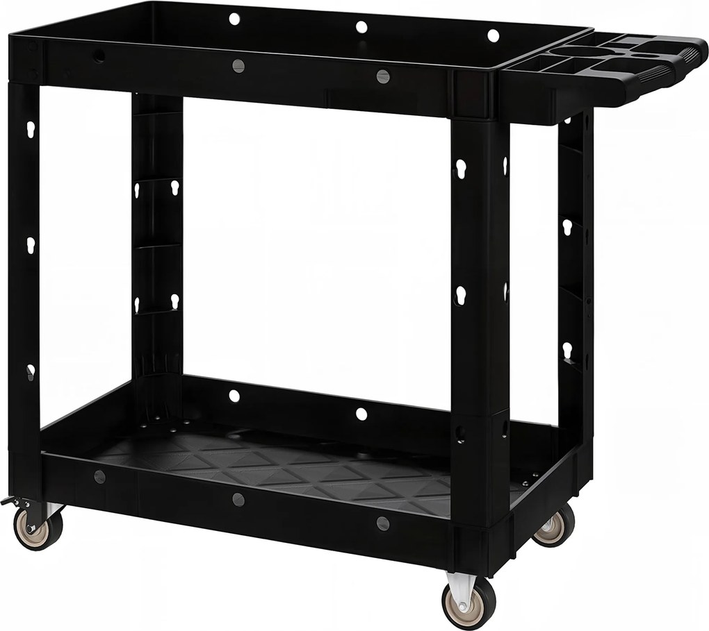 HOMCOM Munkaasztali Szerszámtáska 2 Szinttel, Oldalsó Fogantyús Szerszámtáska, Kampós Lyukakkal Felszerelt Karton a Garázshoz és Raktárhoz, max. 227 k