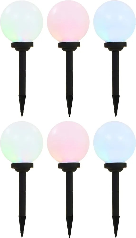 vidaXL 6 db napelemes kültéri LED gömblámpa 20 cm RGB