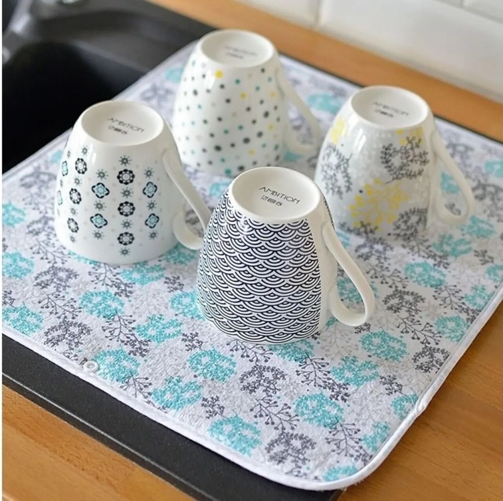 Nordic Virág mintás bögre, Ambition, 510 ml, porcelán