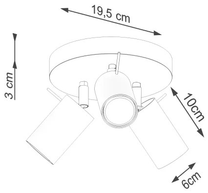 Sollux SL.1503 - Spotlámpa RING 3xGU10/10W/230V zöld