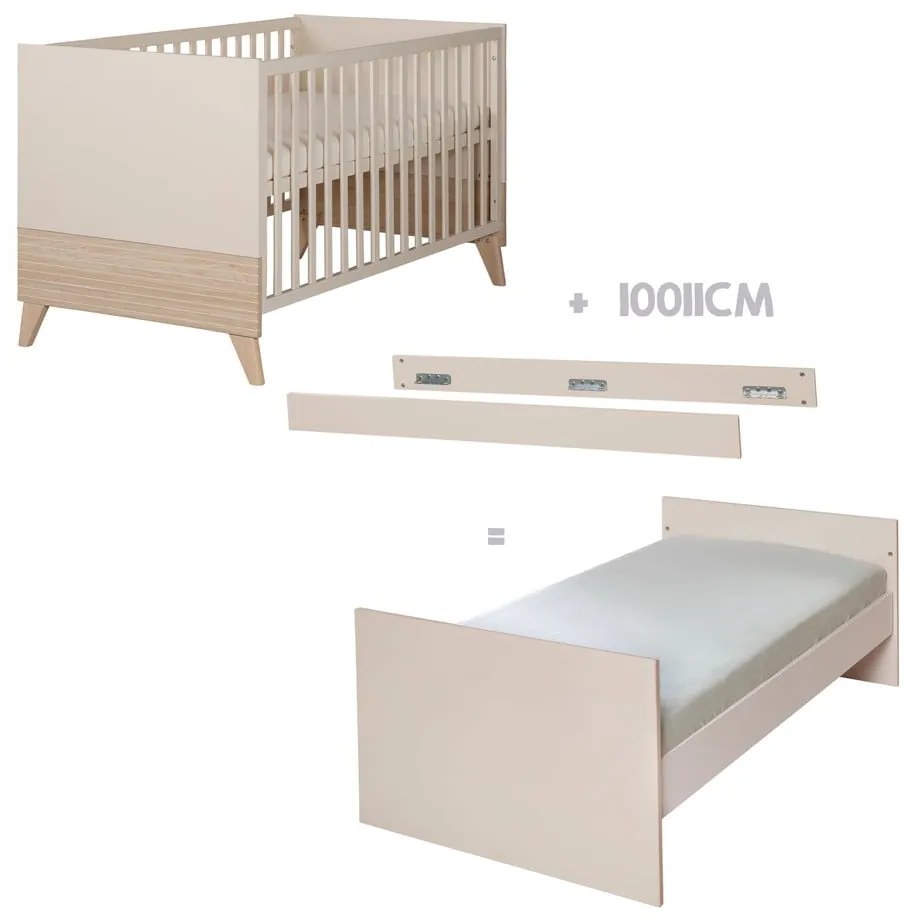 Bézs babaágy állítható magassággal 70x140 cm Sidney – Roba