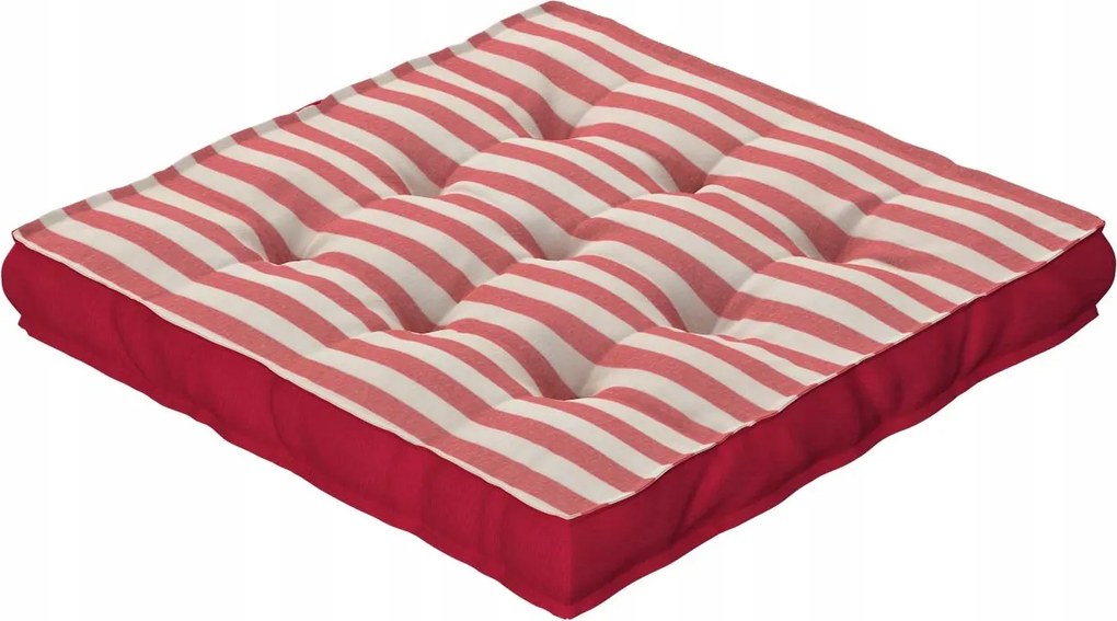 Dekoria Kuba székpárna piros-fehér csíkos