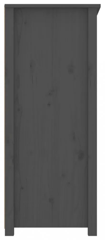 szürke tömör fenyőfa tálalószekrény 83 x 41,5 x 100 cm